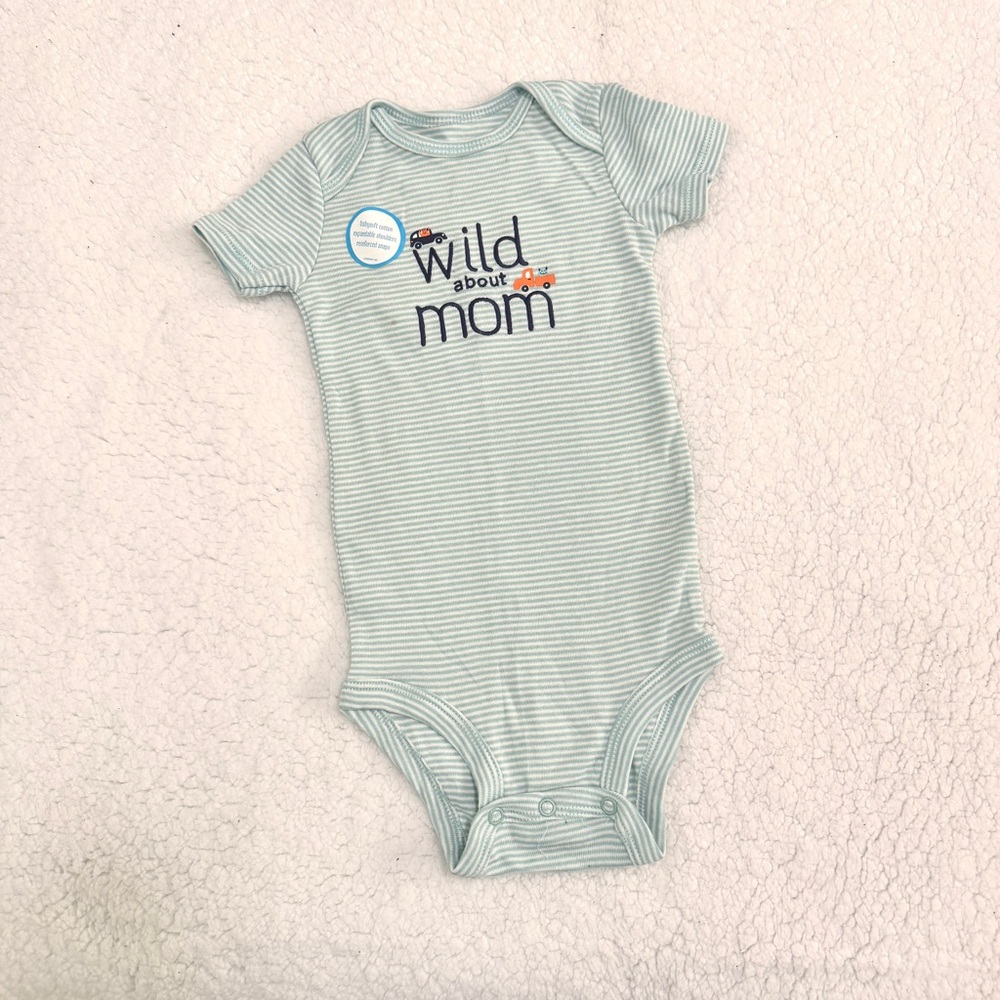 Wild About Mom Striped Baby Onesie
